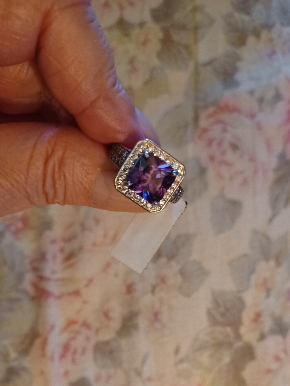 Sterling Silver Ring with Purple Gemstone